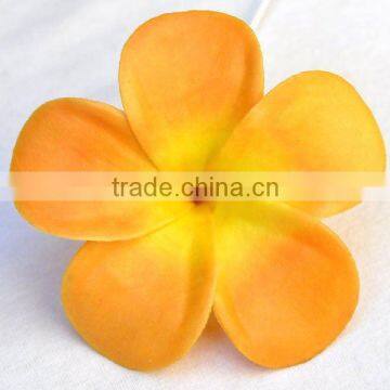 Fabric coated hawaiian plumeria frangipani "BKSNP" flower