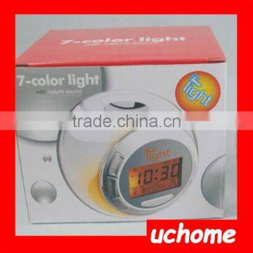 UCHOME High Quality Natural Sound Digital Alarm Clock With Temperature,timer and 7 Color Light Display photo-6