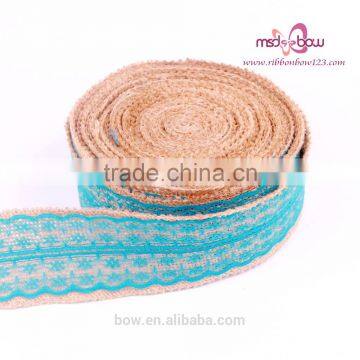 Wholesale Natural White Lace Trim Tape Jute Burlap Ribbon photo-4