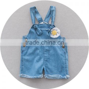 Wholesale newborn baby girl denim jeans burrs overalls shorts