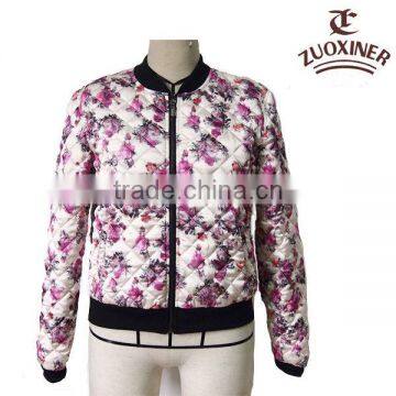 women padding priting flower jackets