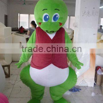 Flat Mouth Green Dragon Mascot Costume/Plush Fur Dragon Mascot Costume