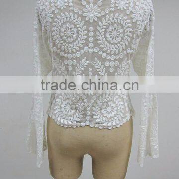 New Ladies Embroidered Summer Beach Cover Lace Fashion Top photo-2