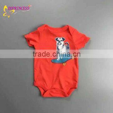 Newborn Baby Short-Sleeved Bodysuit With A Adorable Print