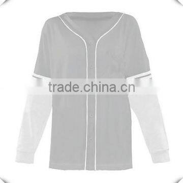 Fashion Design Ladies Baseball Jersey Two Tone Couble Sleeve Baseball Tee Custom Baseball Top Wholesale photo-2