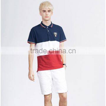 Short sleeve colorblock softextile polo t shirt