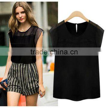European and American Style Summer New Fashion V Neck Perspective Women Chiffon,chiffon Fabric photo-3
