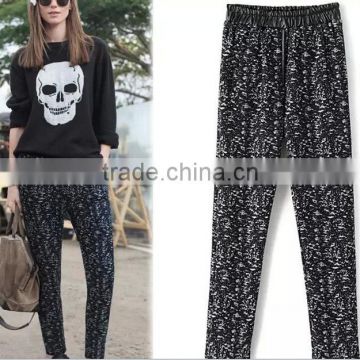 EY0014L New Style Women Add pile splicing snowflakes elastic pencil leggings