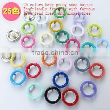 2014 Metal brass prong snap button for garments, prong snap fasteners in various colors and sizes JS-CR-91