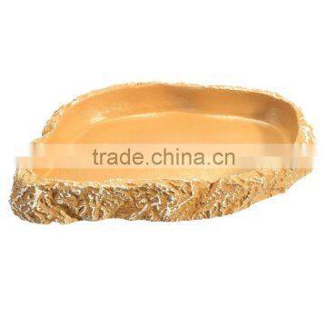 Hot Sale Yellow Color Food Grade ABS Plastic Reptile Tortoise Water Dish Food Bowl Toy For Amphibians Gecko Snakes Lizard Spider photo-5