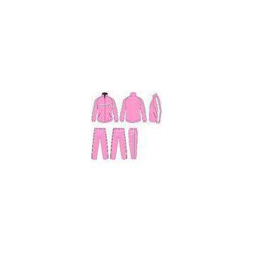 Women Pink / White Casual Tracksuits Sportswear Full Jacket Zip With Your Team Name photo-1