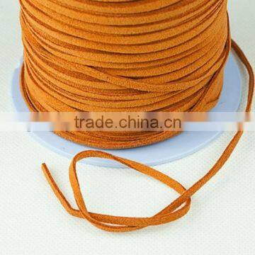 3mm Faux Suede Cord Cadmium Orange Leather Cord String 1.5mm Thickness photo-2