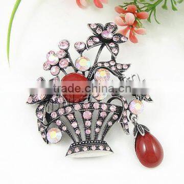 Gets.com zinc alloy flower basket brooch pin