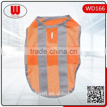 Wholesale cheap reflective orange mesh dog vest dog puppy clothes