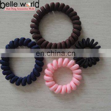 Customized Colors Elastic Phone Wire Coiled Fabric Hair Band for Girls