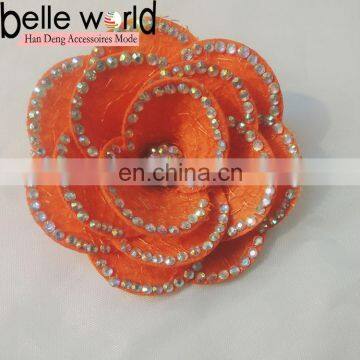 Fabric Flower With Crystal Hair Accessory