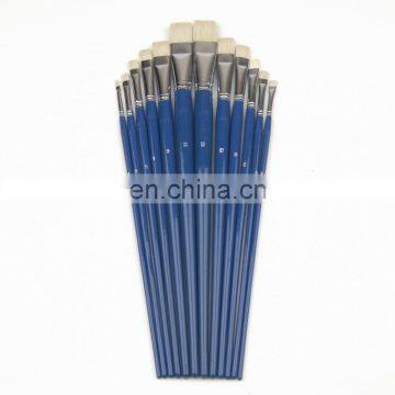 Blue long wooden handle bristle brush, bright, #1~#12