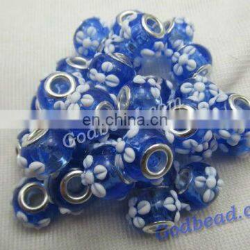 P329 lovely glass bead wholesale handmade murano lampwork glass european beads fit for charm bracelets