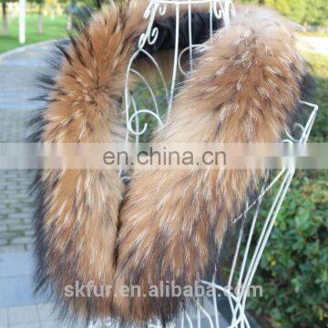 High quality big natural raccoon fur trim