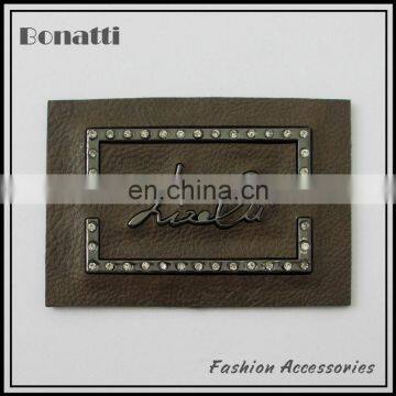 latest design pu leather labels or patches with high quality