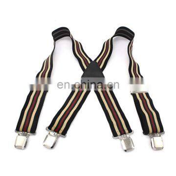 Hot sale yiwu strong quality 5cm striped colors suspenders