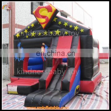 Hot selling inflatable superman bounce castle,boy bouncer with slide combo,jumping house for kid