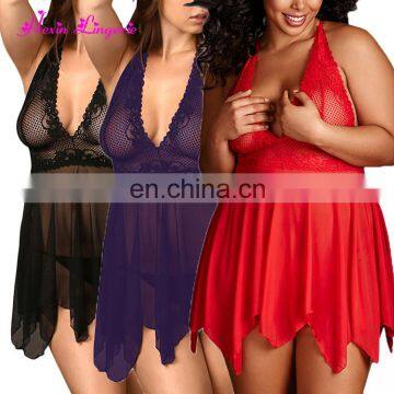 2017 New V Neck Plus size underwear women lingerie sexy babydoll