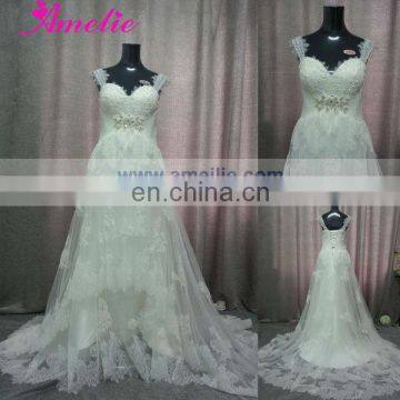 AC1037 Sweetheart Neckline Lace Overlay Wedding Dress Patterns