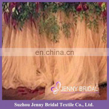TC091 Extra Long Tulle Table Skirt Chiffon Table Skirt photo-2