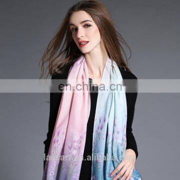 Wool Scarf Lavender Digital Printing photo-3