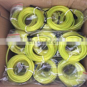 2.3mm EL wire with 3 generation , yellow color , 20m a roll