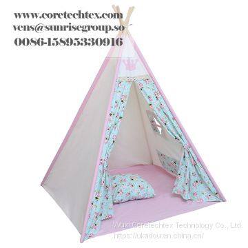 100% canvas cotton kids teepee tent with the pine poles