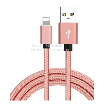 Nylon Braided 2A Fast Charging USB Charger Cable for iPhone iPad iPod