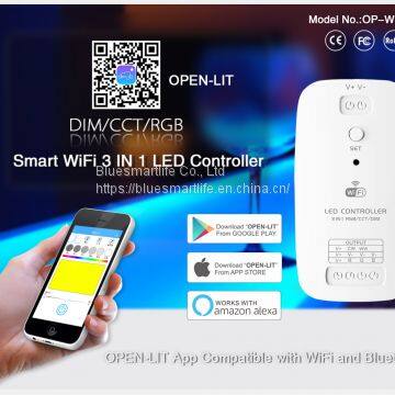 DIM/CCT/RGB 3 IN 1 BLE wifi LED Controller