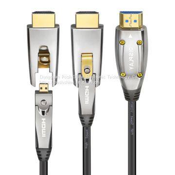 POSHSHINE HDMI 2.0 AOC Fiber Cable A To D