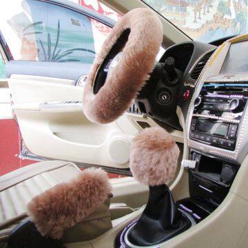 Genuine Sheepskin Short Fur Car Steering Wheel Cover photo-4