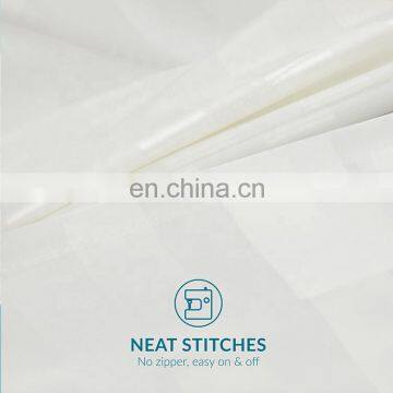 High Quality White 100% Polyester Home Silky Smooth Queen Satin Pillowcase photo-5