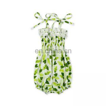 Baby Infant Green Leaves Stretchy Chest Jumpsuit Children Rompers