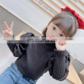 Girls' Plush Thick Flying Sleeve Bottoming Shirt 2020 Winter New Girl Baby Plush Bubble Sleeve Foreign Style Bottom Coat photo-4