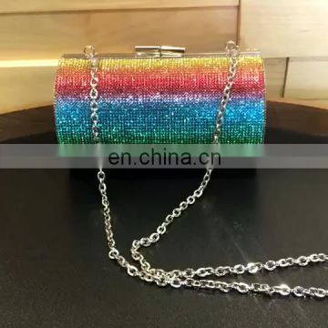 Luxury Women Purses Rainbow Diamond One Shoulder Messenger Bag For Dinner Party Wedding Women Purses