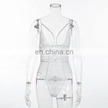 Deep V-neck Sexy Bodysuit Women Lace Net Yarn Joining Bodycon Sexy Bodysuit Jumpsuit Overalls Streetwearg photo-6