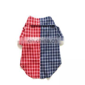 Trendy Blue Red Color Block Shirt Pet Clothes Schnauzer Plaid Dog Clothes photo-3