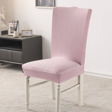 Ivory Brushed Stretch Dining Room Chair Covers Soft Removable Dining Chair Slipcovers photo-5