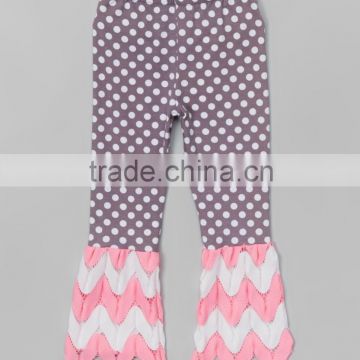 custom dongguan clothing 100% cotton ruffle strip kids fashion pants