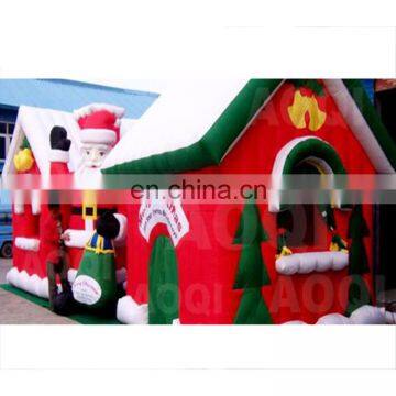 Red color inflatable christmas house cabin decoration for sale