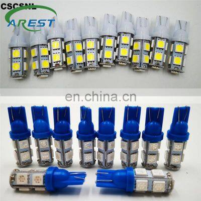 Carest 20pcs T10 5050 9SMD 9LED Car Led 194 168 192 W5W DC 12V Auto mobile Bulbs Parking Lamp Wedge Interior Side Marker Lights