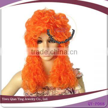 long oragne body wave synthetic curly party fake hair wigs