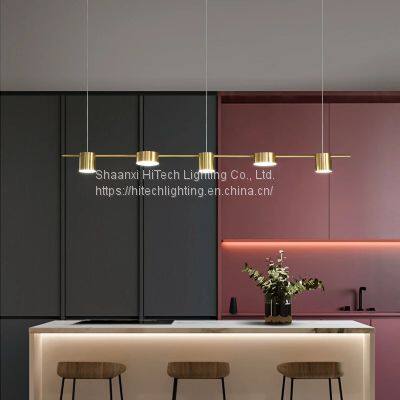 Gold or Black Simple LED Chandelier Modern Kitchen island Long Hanging Light Dining Bar Office Coffee Restaurant Pendant Lamp