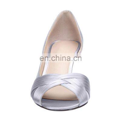Women Latest Slip on Design Med Heels Peep Toe Cover Heel Sandals Shoes photo-3