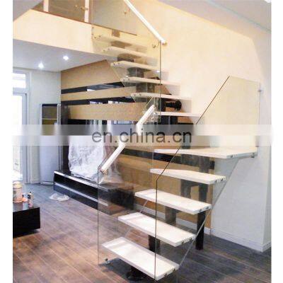 Simple Style Modern Stainless Steel Floating&Straight Stairs Interior Staircase With Handrail Designs